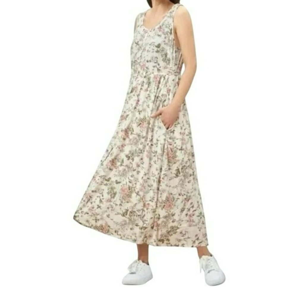 Frye Women's Large Floral Western Sleeveless Maxi Dress Pockets